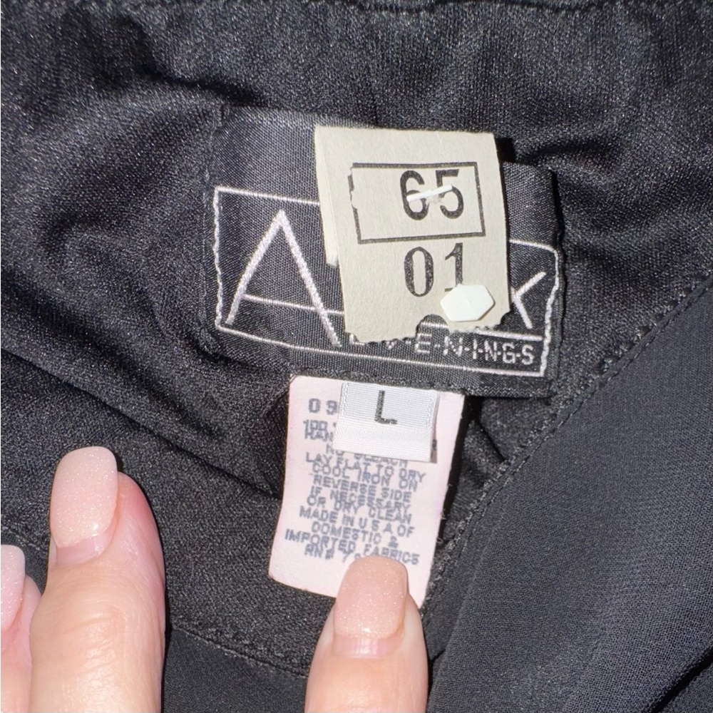 Alex Evenings Sheer Black with liner  Asymmetrical Skirt with - Picture 2 of 2
